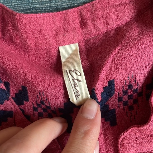 Elan Pink and Navy Aztec Embroidered Dress - Picture 10 of 11